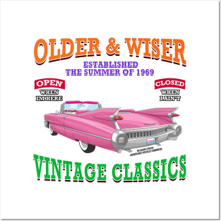 Older & Wiser Vintage Classics Hot Rod Garage Racing Novelty Gift Posters and Art